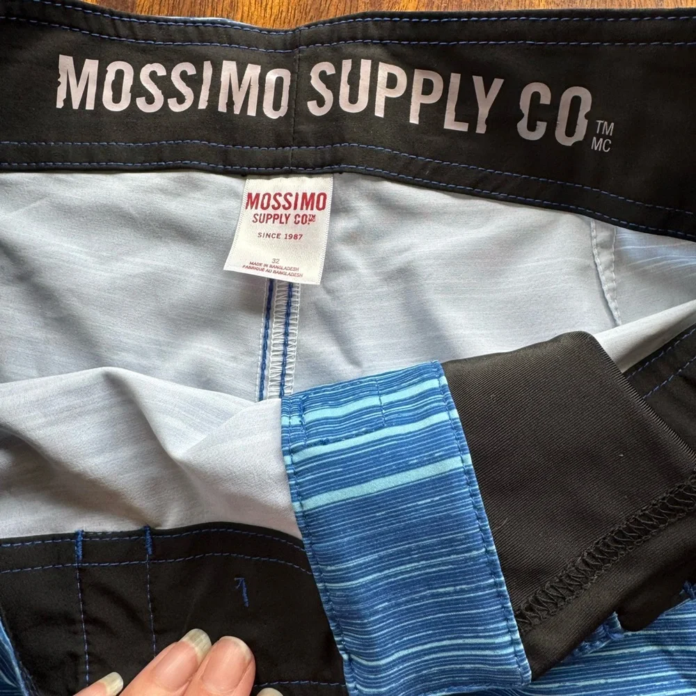 Men's Blue & Red Stripe Swim Trunks Mossimo size 32